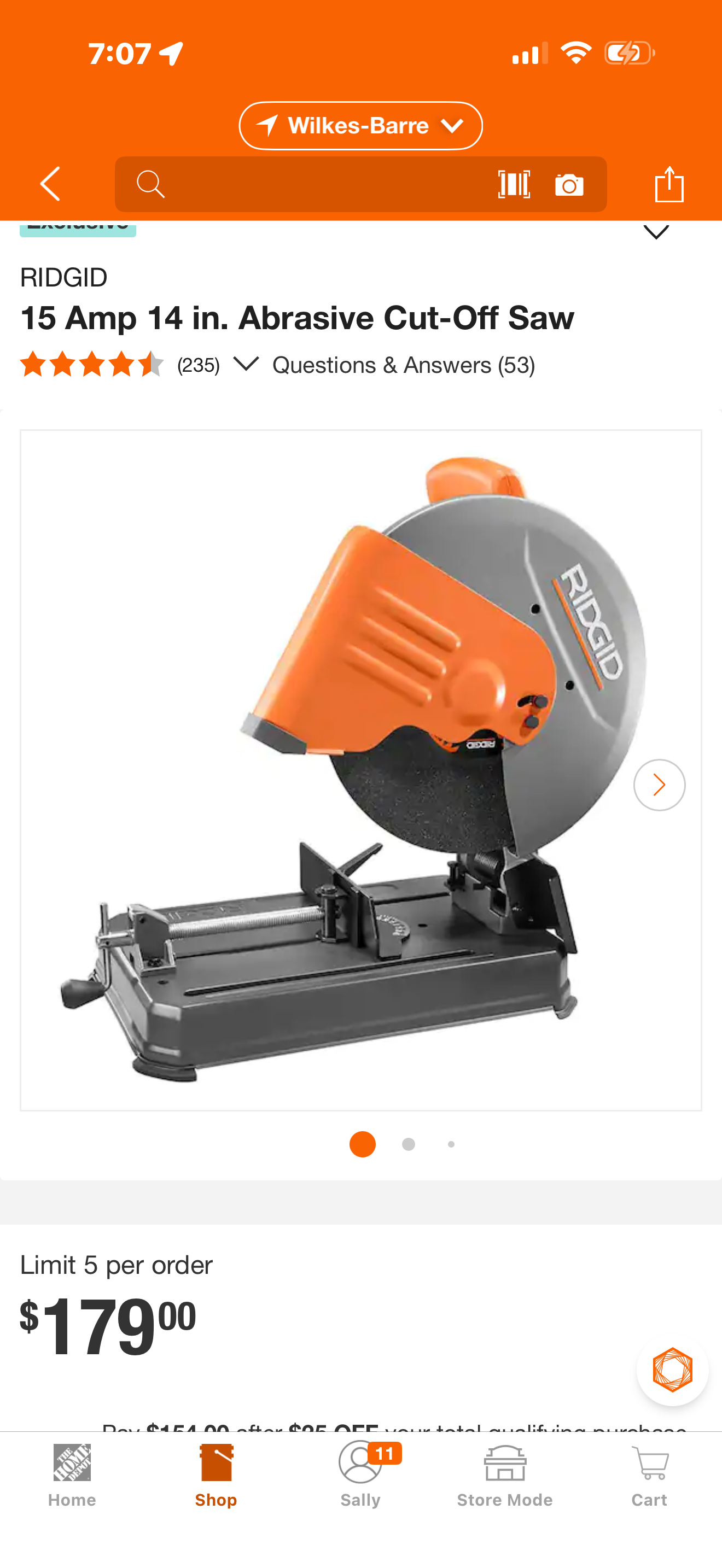 Rigid 15 Amp 14 in. Abrasive Cut-Off Saw