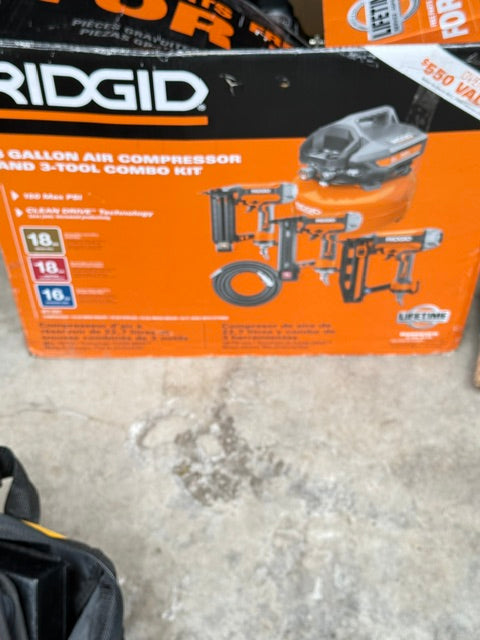 Rigid Air Compressor and Tool Combo Kit